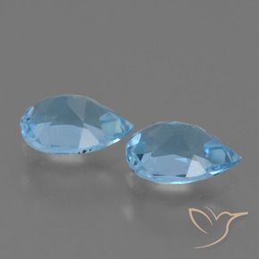 1.58 ct natürliche Swiss Blue Topas-Edelsteine, Birnenform, VVS-VS