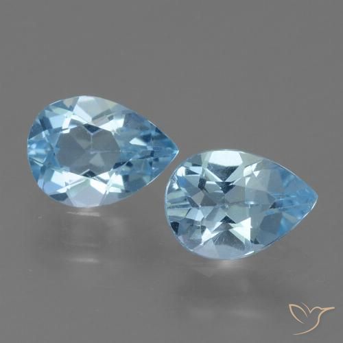 1.55ctw Natürlicher Himmerlblau Topas, Birnenform, VVS-VS