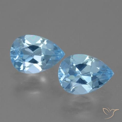 1.70ctw Natürlicher Himmerlblau Topas, Birnenform, VVS-VS