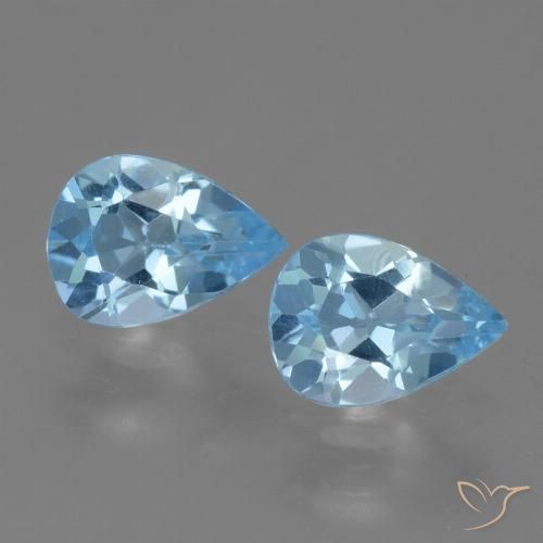 1.55ctw Natürlicher Himmerlblau Topas, Birnenform, VVS-VS