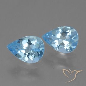 1.55 ct natürliche Himmerlblau Topas-Edelsteine, Birnenform, VVS-VS