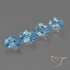 2.97 ct natürliche Himmerlblau Topas-Edelsteine, Birnenform, VVS-VS