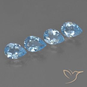 2.72 ct natürliche Swiss Blue Topas-Edelsteine, Birnenform, VVS-VS