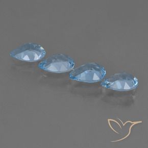 2.72 ct natürliche Swiss Blue Topas-Edelsteine, Birnenform, VVS-VS