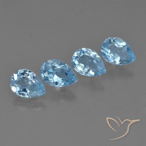 3.22 ct natürliche Himmerlblau Topas-Edelsteine, Birnenform, VVS-VS