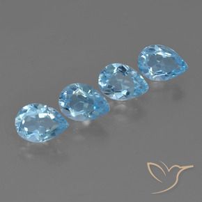 3.29 ct natürliche Himmerlblau Topas-Edelsteine, Birnenform, VVS-VS