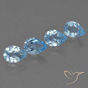 3.23 ct natürliche Himmerlblau Topas-Edelsteine, Birnenform, VVS-VS