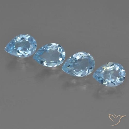3.19ctw Natürlicher Swiss Blue Topas, Birnenform, VVS-VS