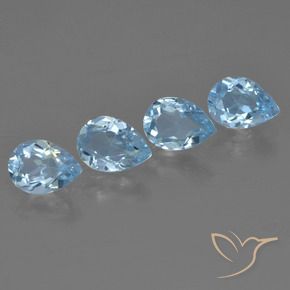 3.19 ct natürliche Swiss Blue Topas-Edelsteine, Birnenform, VVS-VS