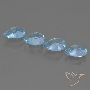 3.19 ct natürliche Swiss Blue Topas-Edelsteine, Birnenform, VVS-VS