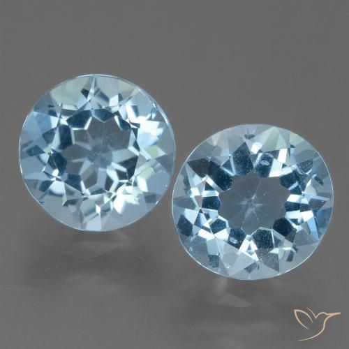 4.49ctw Natürlicher Swiss Blue Topas, Runden, VVS-VS