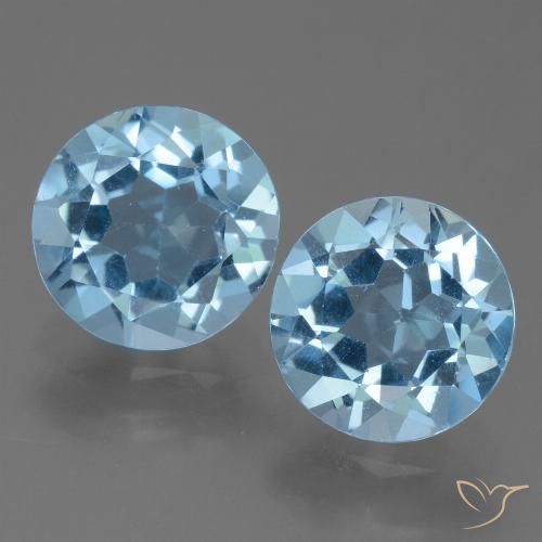 4.54ctw Natürlicher Swiss Blue Topas, Runden, VVS-VS