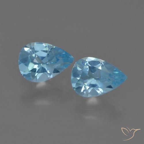 1.49ctw Natürlicher Swiss Blue Topas, Birnenform, VS