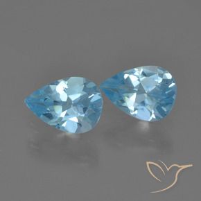 1.49 ct natürliche Swiss Blue Topas-Edelsteine, Birnenform, VS