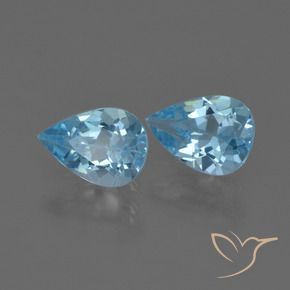 1.47 ct natürliche Swiss Blue Topas-Edelsteine, Birnenform, VVS-VS
