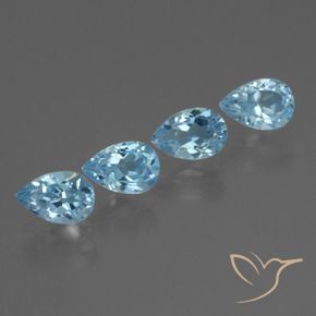 2.41 ct natürliche Swiss Blue Topas-Edelsteine, Birnenform, VS