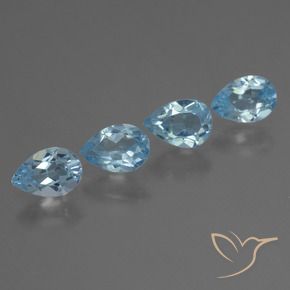 2.05 ct natürliche Swiss Blue Topas-Edelsteine, Birnenform, VS