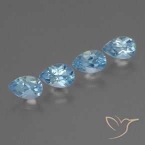 2.09 ct natürliche Swiss Blue Topas-Edelsteine, Birnenform, VS