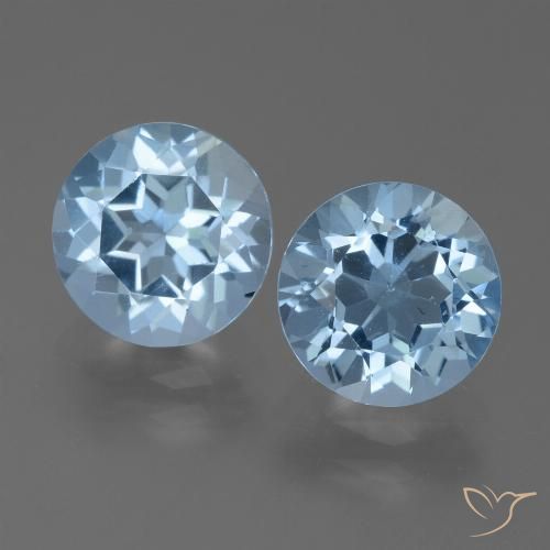 4.96ctw Natürlicher Himmerlblau Topas, Runden, VS