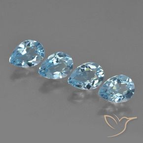 3.38 ct natürliche Himmerlblau Topas-Edelsteine, Birnenform, VVS-VS