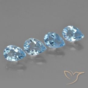 3.40 ct natürliche Himmerlblau Topas-Edelsteine, Birnenform, VS