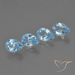 2.73 ct natürliche Himmerlblau Topas-Edelsteine, Birnenform, VVS-VS