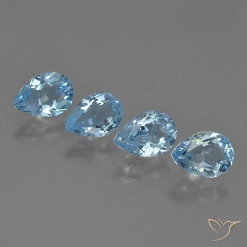 3.13ctw Natürlicher Himmerlblau Topas, Birnenform, VVS-VS