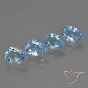 3.13 ct natürliche Himmerlblau Topas-Edelsteine, Birnenform, VVS-VS