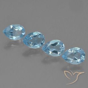 3.15 ct natürliche Himmerlblau Topas-Edelsteine, Birnenform, VVS-VS