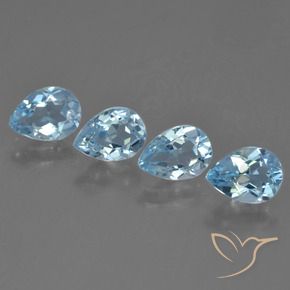 3.30 ct natürliche Himmerlblau Topas-Edelsteine, Birnenform, VVS-VS