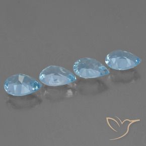 3.30 ct natürliche Himmerlblau Topas-Edelsteine, Birnenform, VVS-VS