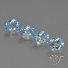 2.86 ct natürliche Himmerlblau Topas-Edelsteine, Birnenform, VS