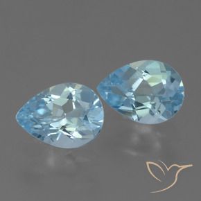 1.61 ct natürliche Himmerlblau Topas-Edelsteine, Birnenform, VVS