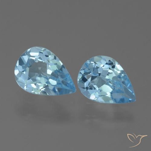 1.44ctw Natürlicher Swiss Blue Topas, Birnenform, VS