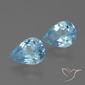 1.44 ct natürliche Swiss Blue Topas-Edelsteine, Birnenform, VS