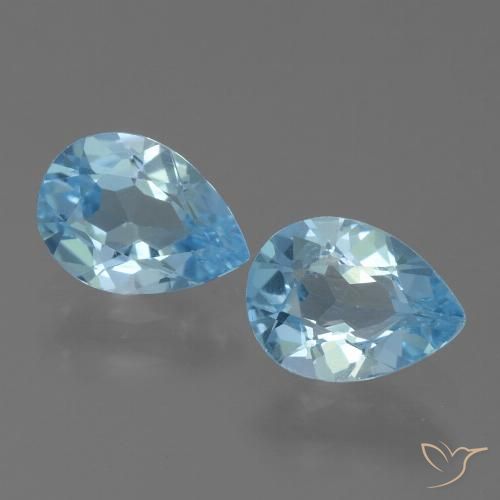 1.56ctw Natürlicher Himmerlblau Topas, Birnenform, VVS-VS