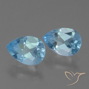 1.65 ct natürliche Himmerlblau Topas-Edelsteine, Birnenform, VVS