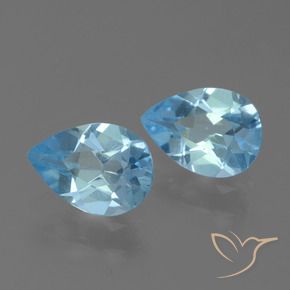 1.48 ct natürliche Himmerlblau Topas-Edelsteine, Birnenform, VVS-VS