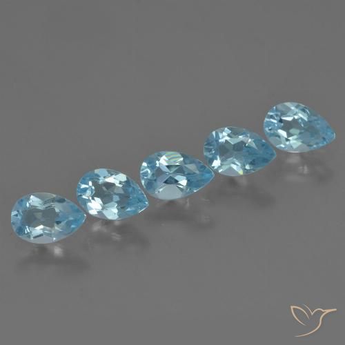 2.54ctw Natürlicher Swiss Blue Topas, Birnenform, VS