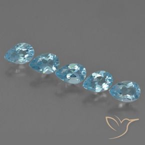 2.54 ct natürliche Swiss Blue Topas-Edelsteine, Birnenform, VS
