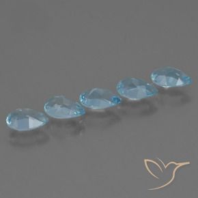 2.54 ct natürliche Swiss Blue Topas-Edelsteine, Birnenform, VS