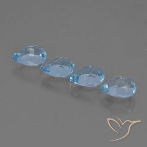 3.47 ct natürliche Himmerlblau Topas-Edelsteine, Birnenform, VVS-VS