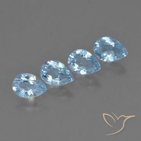 3.52 ct natürliche Swiss Blue Topas-Edelsteine, Birnenform, VVS-VS