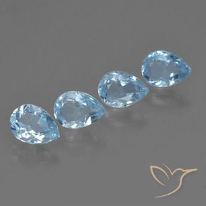 3.53 ct natürliche Himmerlblau Topas-Edelsteine, Birnenform, VVS-VS