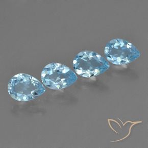 3.48 ct natürliche Himmerlblau Topas-Edelsteine, Birnenform, VVS-VS