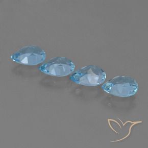 3.48 ct natürliche Himmerlblau Topas-Edelsteine, Birnenform, VVS-VS