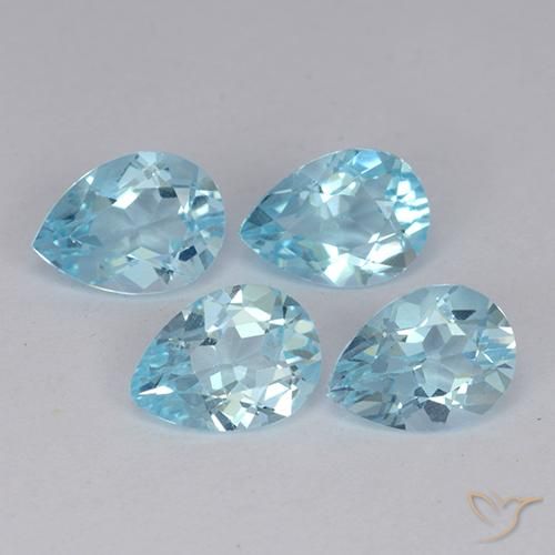 3.26 ct natürliche Himmerlblau Topas-Edelsteine, Birnenform, VVS-VS