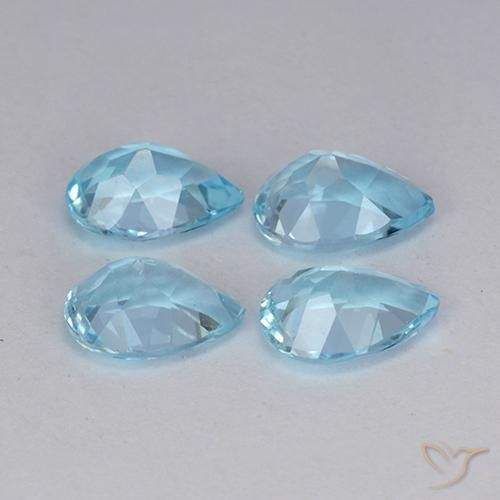 3.26 ct natürliche Himmerlblau Topas-Edelsteine, Birnenform, VVS-VS