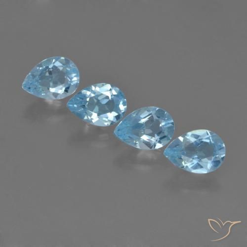 3.32ctw Natürlicher Swiss Blue Topas, Birnenform, VVS-VS