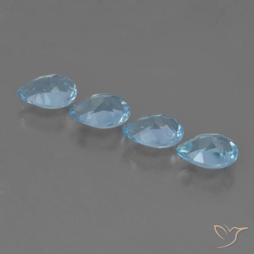 3.32 ct natürliche Swiss Blue Topas-Edelsteine, Birnenform, VVS-VS